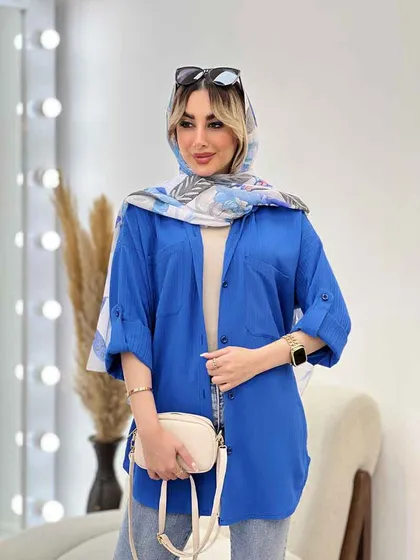 شومیز کراش آستین بند دار