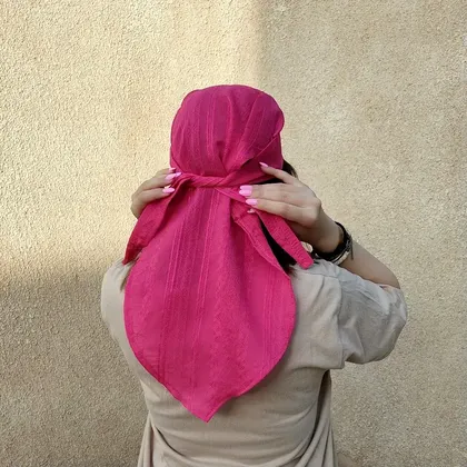 کلاه دورگ اسپرت دخترانه نخی/ سرخابی