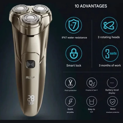 ریش تراش شارژی شیائومی Xiaomi مدل ENCHEN STEEL 3S ضدآب