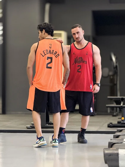 ست بسکتبالی لس آنجلس (Los Angeles) پارچه فلامنت سوزنی طرح آجری (8 رنگ)