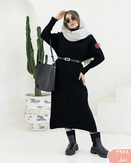 پیراهن بافت یقه ایستاده 3968