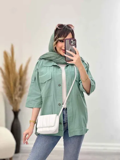 مانتو سرشانه پاگن دو جیب