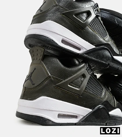 کتانی ساق‌دار زنانه و مردانه سبز زیتونی Nike air jordan 4 مدل 6019