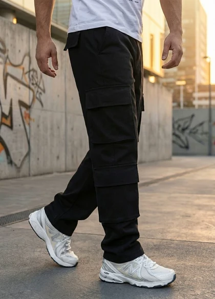 شلوار بنگال کارگو مردانه مدل HAMED-مشکی