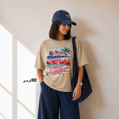 تیشرت باکسی چاپی کد 6110