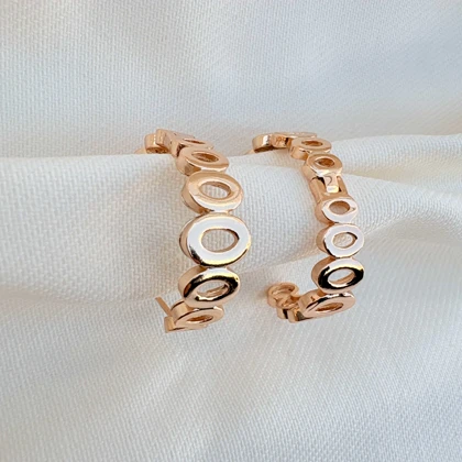 گوشواره حلقه‌ای طرح دار ژوپینگ