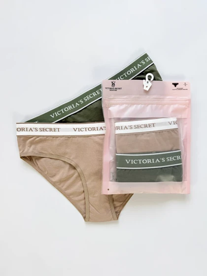 شورت اسلیپ زنانه نخ پنبه کمر کش ساده بسته 2 عددی ویکتوریا سکرت Victoria's Secret