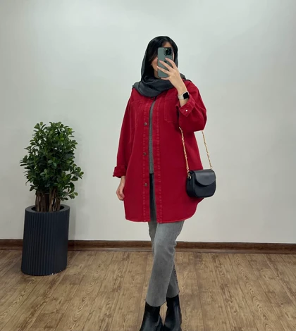 کت جین بلند رنگی سبا (با ارسال رایگان)