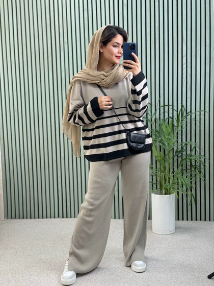 ست مانتو شلوار بافت