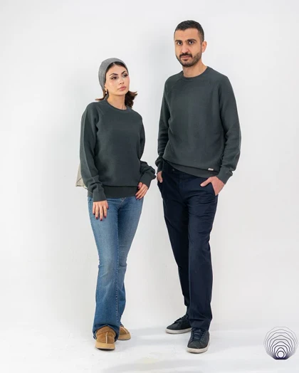 پلیور بافت سبز تیره یونیسکس Jack & Jones