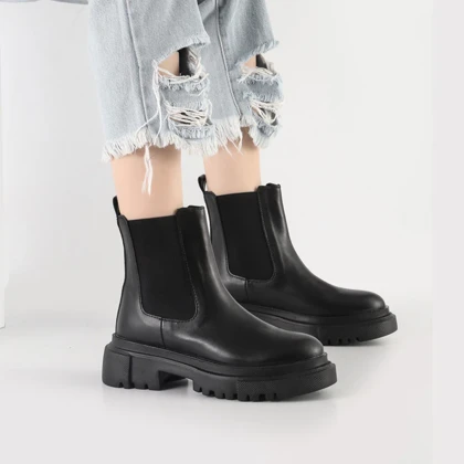 بوت و نیم بوت زنانه و دخترانه مدل بغل کش رنگ مشکی کد A539