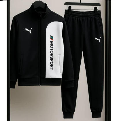 ست سویشرت شلوار مردانه مشکی مدل MotorSport ویژه