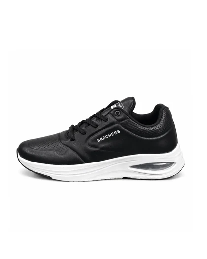 کفش کتانی رانینگ مردانه اسکیچرز زیره کپسولی مشکی سفید SKECHERS