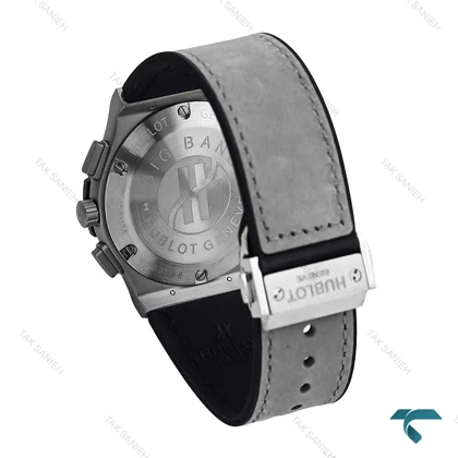 ساعت هابلوت مردانه سه موتوره طوسی صفحه مهندسی Hublot-6787-G