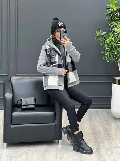 شکت چهارخونه ترکیبی دو جیب پاکتی