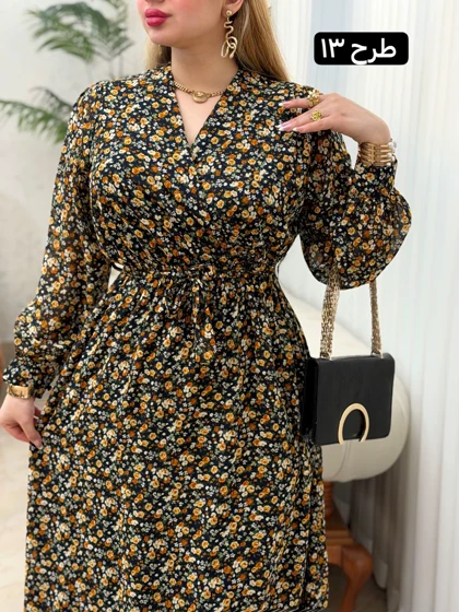 پیراهن حریر پایین چین 3760