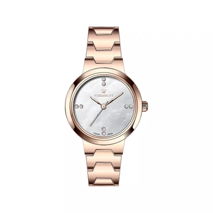 ساعت مچی ویمبرلی زنانه فلزی رزگلد صفحه سفید WB-CS445L-A2