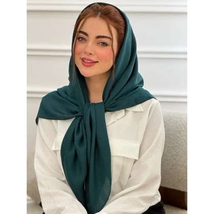 روسری نخی ساده درختی دوردوخت