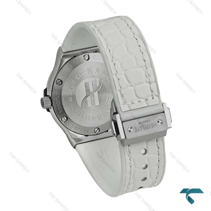 ساعت هابلوت زنانه استیل بند چرم طرح دار سفید Hublot-7597-L