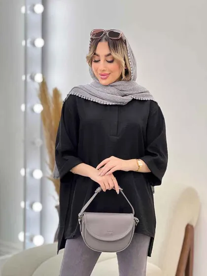 مانتو جلو بسته دکمه مخفی