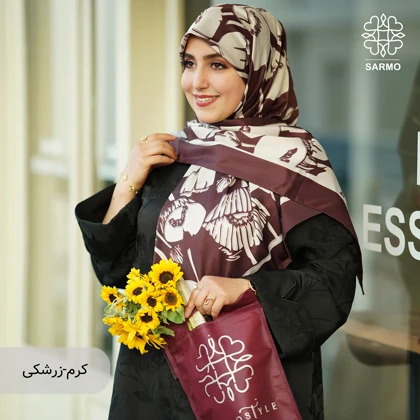 روسری ابریشم توییل گلباران