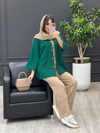 مانتو دوجیب پیله آستین پاگن