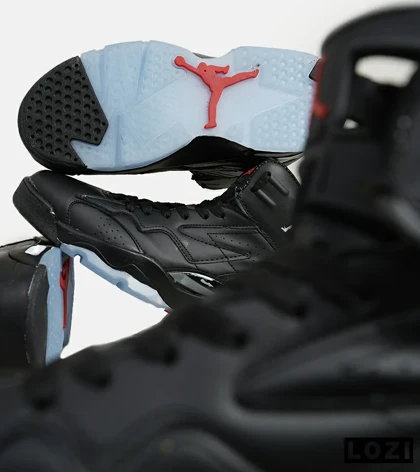 کفش کتانی ساق‌دار مردانه مشکی Nike air jordan 6