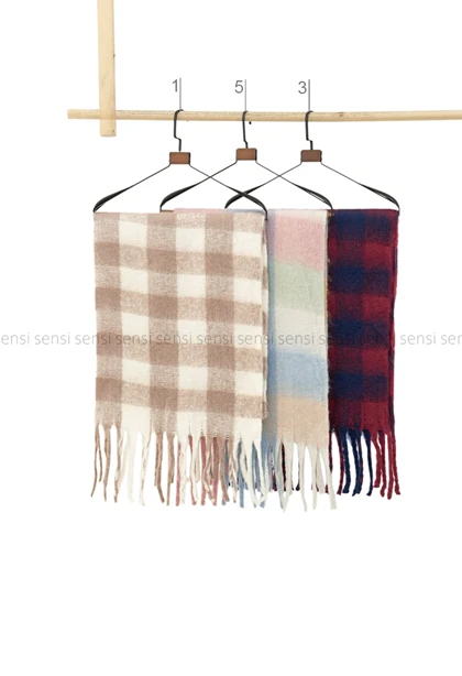 شال بیگ طرح دار پشمی کد1004605