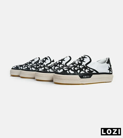 کفش اسنیکرزسفید مشکی Amiri Stars مدل 5998