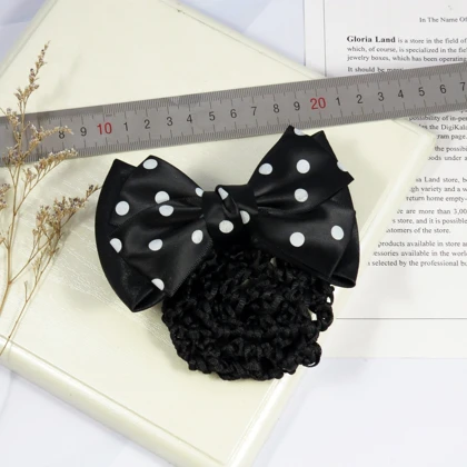 گیره مو زنانه مدل خال‌خال کیسه دار کد G_Lnd_3174