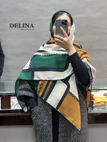 روسری گارزا نخی دورنگ
