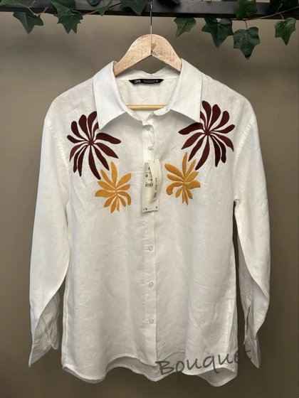 شومیز زارا گلدوزی سفید