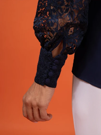 شومیز آستین گیپور مجلسی زنانه مریم