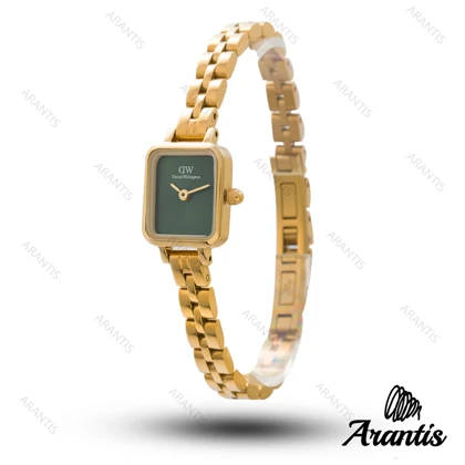 ساعت دنیل ولینگتون زنانه مینی Quadro طلایی صفحه سبز w-10833