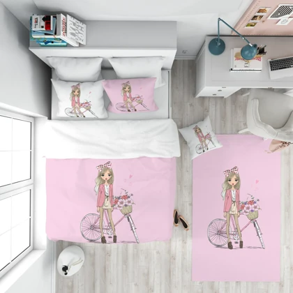 فرشینه اتاق کودک برند مینوریا کیدز طرح دخترانه کد p-286