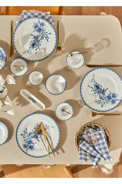 سرویس صبحانه 6 نفره Bella Maison مدل Bleu Blanc پرسلن - آبی