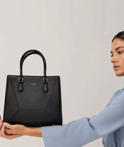 کیف دستی زنانه چرم مصنوعی دسته کوتاه دیوید جونز DAVIDJONES