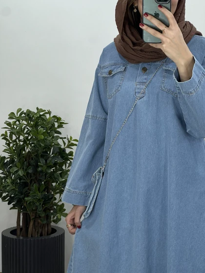 مانتو جین بلند به همراه کیف 1(ایراد دار)