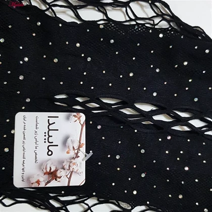 سرهمی فانتزی زنانه مدل نگین‌دار کد 4860-7117 رنگ مشکی