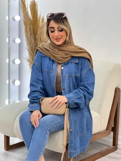 مانتو جین برش‌دار
