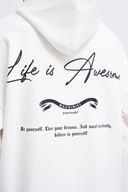 پرندگان مرد دو گلدوزی Ekru Hoodie M3552
