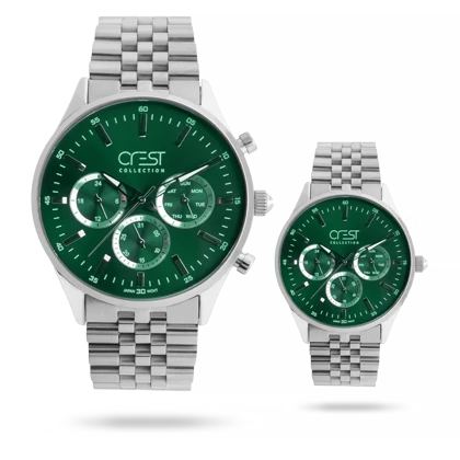 ساعت مچی ست کرست بند استیل نقره ای کد Crest 9032