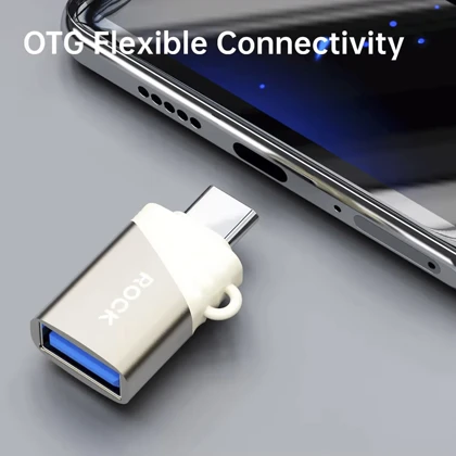 تبدیل و اوتی‌جی USB به تایپ‌سی راک مدل ROCK L12