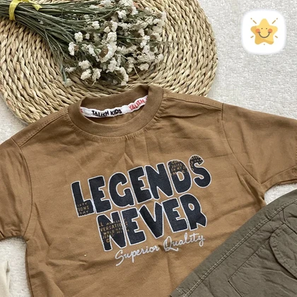 تیشرت شلوارک پسرانه کتان مدل LEGENDS مناسب 1 تا 8 سال