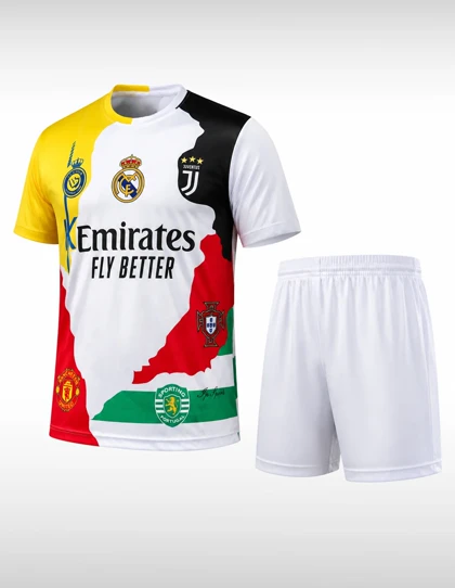ست تیشرت و شلوارک هواداری فوتبال پسرانه بدون برند Ronaldo Fan Set J