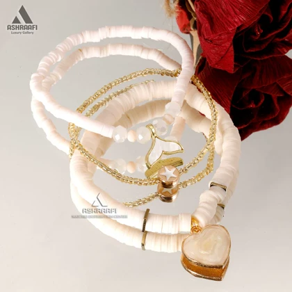 دستبند فیمو سفید Bead Bracelet WG01