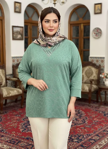 شومیز نگین‌دار کیمانو مدل تابان کد 50277 کد 9243