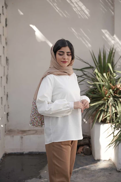 شومیز لینن الیاف طبیعی مدل لی لی