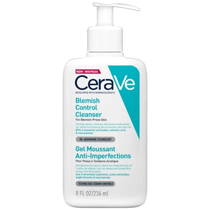 ژل شستشوی صورت CeraVe Blemish Control Cleanser مخصوص پوست چرب 236 میل