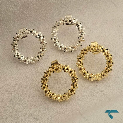 گوشواره گرد خاویاری Ghoshvareh-8549-L